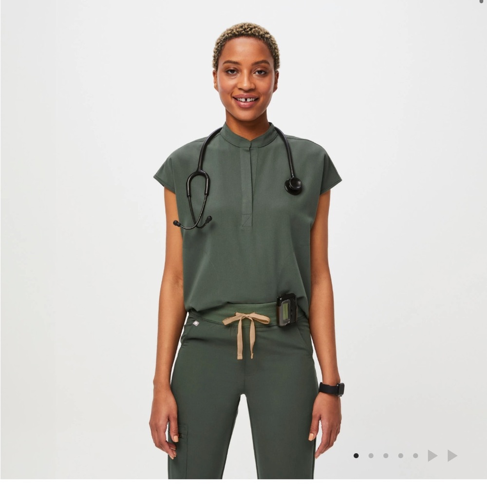 Figs Olive Green Women's Scrub Top